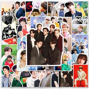 Set 50 Stickers Bts Grupo Koreano Pop Música K-pop Pegatinas